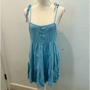 LA hearts blue tiered mini dress